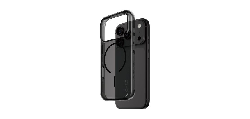 PanzerGlass CARE™ von ® Smokey Case m. Schwarzem MagSafe iPhone 2026 Pro | 17 Pro Schutzhülle für Handys Transparentetui
