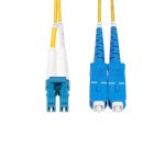 StarTech.com Câble Fibre Optique de 2m Duplex Monomode LC vers SC(UPC) OS2, 9/125µm, 100G, Cordon Fibre Optique, Insensible à la Courbure, Faible Perte d'Insertion, Cordon Patch Fibre LSZH