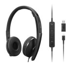 Lenovo 4XD1M45627 hoofdtelefoon/headset Bedraad Hoofdband USB Type-C Zwart