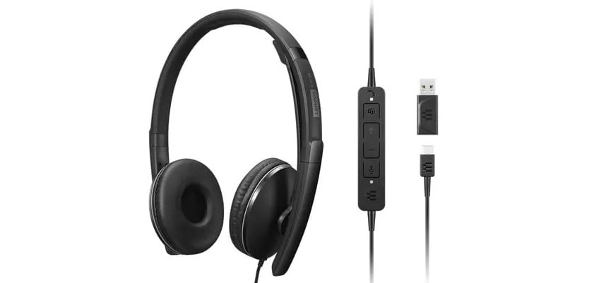 Lenovo 4XD1M45627 hoofdtelefoon/headset Bedraad Hoofdband USB Type-C Zwart