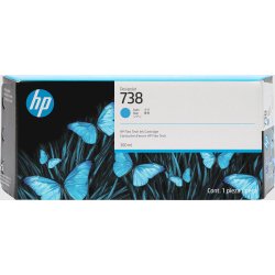 HP Cartouche d’encre DesignJet 738, cyan, 300 ml