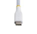 StarTech.com Cable de Carga USB-C Trenzado de TPE y Nailon de 30cm - Cable Cargador USB Tipo C - - Cable Cargador para Portátil o Tablet - Cable de Servicio Pesado - USB 2.0 - PD 60W 3A - Blanco