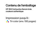 HP 304 Cartouche d’encre trois couleurs authentique