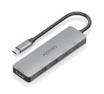 AISENS USB-C Dock 5 en 1, USB-C a 1xHDMI 2xUSB-A 1xUSB-C 1xUSB-C PD, Gris, 15cm