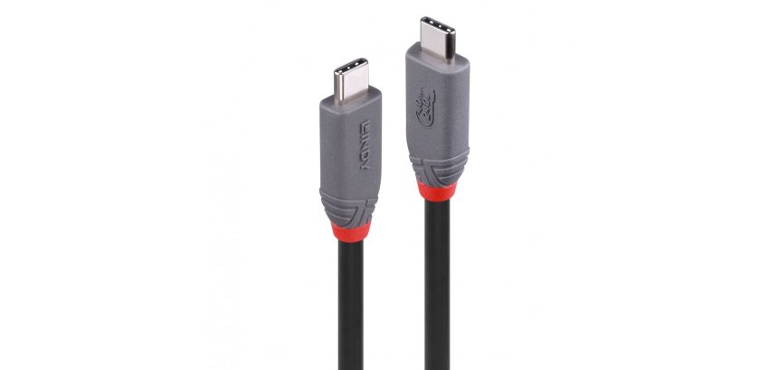 Lindy Câble USB4 Type C de 0.8m, 40Gbit/s, 240W PD, gamme Anthra