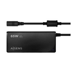 AISENS Cargador 65 W Automatico Universal Multitension Para Portatil Con 9 Conectores + USB-A QC.3.0