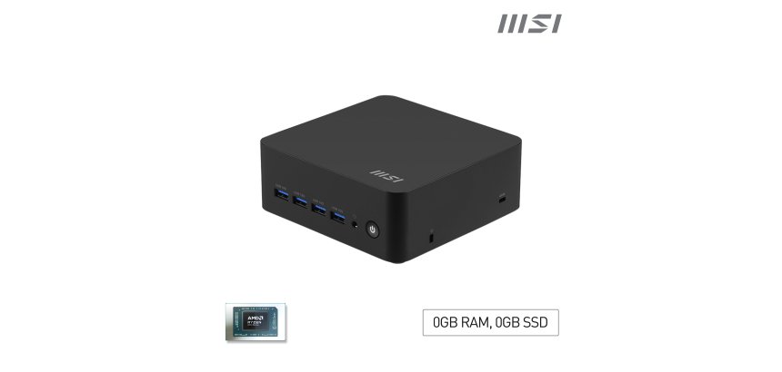 MSI Cubi Z AI 8M-004BEU Cubo Nero 8945HS AMD SoC 4,1 GHz Altoparlanti incorporati