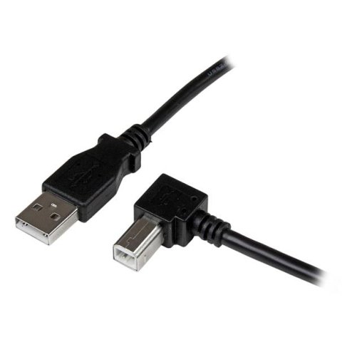 Cable Adaptador USB 1m para Impresora Acodado - 1x USB A Macho - 1x USB B Macho en Ángulo Derecho