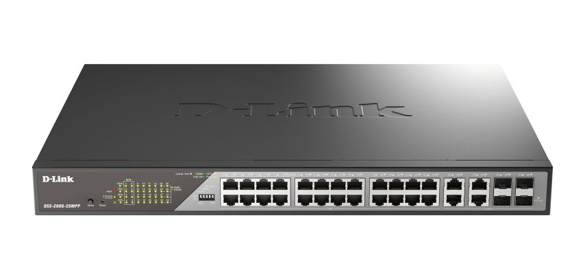 D-Link DSS-200G-28MPP commutateur réseau Géré L2 Gigabit Ethernet (10/100/1000) Connexion Ethernet, supportant l'alimentation via ce port (PoE) 1U Gris