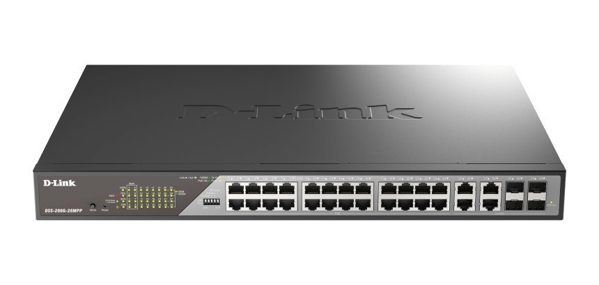 D-Link DSS-200G-28MPP commutateur réseau Géré L2 Gigabit Ethernet (10/100/1000) Connexion Ethernet, supportant l'alimentation via ce port (PoE) 1U Gris
