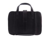 R-Go Tools Sacoche pour ordinateur portable R-Go Viva, cuir pleine fleur, avec support intégré pour ordinateur portable, noir