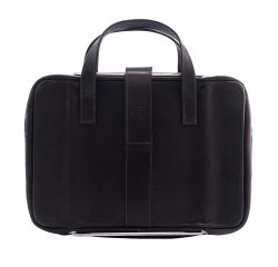R-Go Tools Sacoche pour ordinateur portable R-Go Viva, cuir pleine fleur, avec support intégré pour ordinateur portable, noir