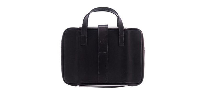 R-Go Tools Sacoche pour ordinateur portable R-Go Viva, cuir pleine fleur, avec support intégré pour ordinateur portable, noir