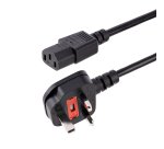 StarTech.com Câble d'Alimentation pour PC de 3m, 18AWG, BS 1363 vers C13, 10A 250V, Cordon d'Alimentation de Remplacement Noir, Cordon d'Alimentation Britannique, Câble d'Alimentation pour PC