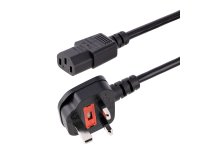StarTech.com Câble d'Alimentation pour PC de 3m, 18AWG, BS 1363 vers C13, 10A 250V, Cordon d'Alimentation de Remplacement Noir, Cordon d'Alimentation Britannique, Câble d'Alimentation pour PC