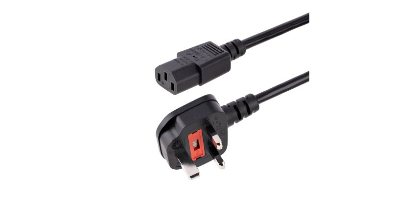 StarTech.com Cable de 3m de Alimentación de Ordenador, 18AWG, BS 1363 a C13, 10A 250V, Cable de Alimentación de Repuesto, Cable de TV/Monitor, Adaptador de Corriente para el Reino Unido