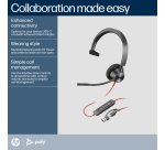 HP Poly Blackwire 3310 Monaural Microsoft Teams Certified USB-C Headset +USB-C/A Adapter
