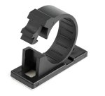 StarTech.com 100 schwarze selbstklebende Kabelklemmen, Kabelorganisator für Netzwerk-/Ethernet-/Büro-/Computer, selbstklebende Büro-Kabelhalterung, selbstklebende Nylonklemme UL/94V-2 flammhemmend
