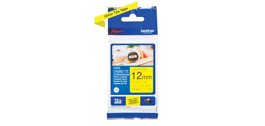 Brother TZE-631S nastro per etichettatrice Nero su giallo