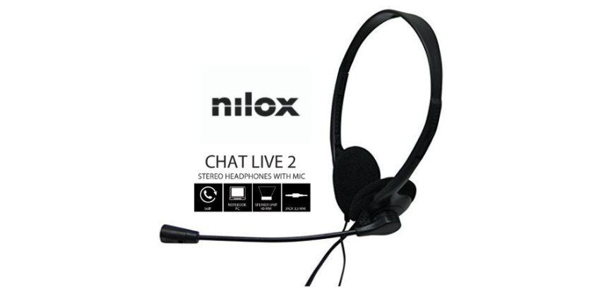Nilox CHAT LIVE 2 Headset Wired Head-band Office/Call center Black