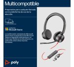 HP Poly Auriculares estéreo Poly Blackwire 8225 USB-C + Adaptador USB-C/A