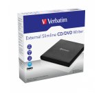Verbatim External Slimline CD/DVD Writer unidad de disco óptico DVD±RW Negro