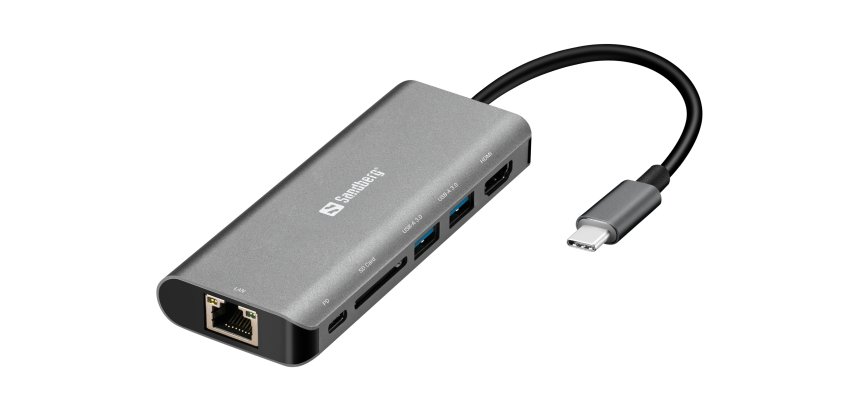 Sandberg USB-C Dock HDMI+LAN+SD+USB,100W