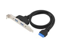 Conceptronic EMRICK11B 19 Pin Female to Dual USB-A Female USB 3.0 Adapter