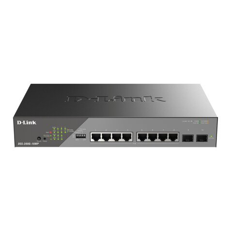 D-Link DSS-200G-10MP/E commutateur réseau Géré L2 Gigabit Ethernet (10/100/1000) Connexion Ethernet, supportant l'alimentation via ce port (PoE) 1U Gris