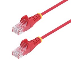 StarTech.com Câble Ethernet CAT6 Rouge Fin de 50cm, Sans Accroc, 100W PoE, UTP, LSZH, Fil de Cuivre Pur 28AWG, Cordon Patch Réseau RJ45 avec Serre-Câble, Contrôlé Fluke