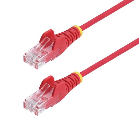 StarTech.com Cable de Red Ethernet CAT6 Delgado sin Enganches Rojo de 1,5m - Cable RJ45 Snagless Slim de 28AWG - Alambre de Cobre Puro - PoE 100W - con Alivios de Tensión - LSZH - Probado con Fluke