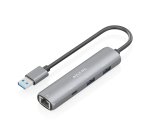 AISENS USB3.0 Dock USB-A A Ethernet Gigabit + Hub 1xUSB-C+2xUSB-A, Gris, 15cm