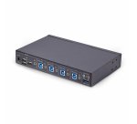 StarTech.com 4-Port KM Switch with Mouse Switching, USB Switch for Keyboard/Mouse, 3.5mm/USB Audio, Peripheral Sharing for 4 Computers, TAA Compliant