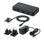 StarTech.com Hub USB-C y Tipo A de 4 Puertos - Ladrón USB de 5Gbps - Autoalimentado - Con Cable Host Tipo C y USB-A - 1x USB-C y 3x USB-A (1x BC 1.2) - Adaptador de Corriente de 36W - Mac/Windows