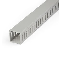 StarTech.com Open Slot Cable Management Raceway with Cover, 2"(50mm)W x 2"(50mm)H - 6.5ft(2m) length - 1/4"(8mm) Slots, PVC Network Cable Hider/Wall Wire Duct, Max 80 Cables, UL Listed - TAA