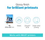 HP Advanced Photo Paper, Glossy, 250 g/m2, A4 (210 x 297 mm), 25 sheets