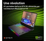 HP OMEN MAX Gaming Laptop 16-ak0020nf Copilot+ PC AMD Ryzen AI 7 Ordinateur portable 40,6 cm (16") WQXGA 32 Go DDR5-SDRAM NVIDIA GeForce RTX 5070 Ti Wi-Fi 7 (802.11be) Windows 11 Home Noir