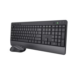 Trust Pack Teclado QZERTY Español + Ratón RF inalámbrico Negro Trezo