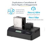 StarTech.com Docking Station per Hard Disk a 4 Slot - Duplicatore ed Eraser USB 3.0/eSATA per SSD/HDD SATA - Dock Standalone 1:3 per Hard Drive con funzione Clone - Carica dall'Alto, non necessita di Attrezzi