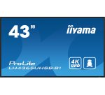 iiyama LH4365UHSB-B1 Écran d'affichage dynamique En forme de kiosk 108 cm (42.5") LED Wifi 800 cd/m² 4K Ultra HD Noir Intégré dans le processeur Android 11 24/7