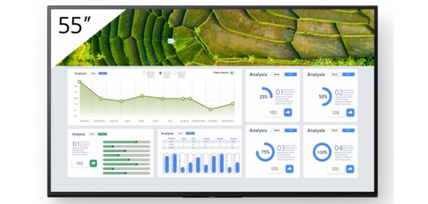 Sony FW-55BZ30L Écran d'affichage dynamique Écran plat de signalisation numérique 139,7 cm (55") LCD Wifi 440 cd/m² 4K Ultra HD Noir Android 24/7