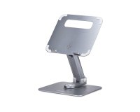 StarTech.com Support Télescopique pour PC Portable, Base Pivotante à 360&deg;, Support Rotatif pour Bureau, Hauteur et Inclinaison Réglables, Poids Max 5kg, Construction en Aluminium, Design Portable