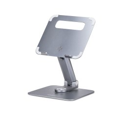 StarTech.com Supporto per PC portatile con base girevole a 360°, rialzo rotante per laptop da scrivania, altezza e inclinazione regolabili, max 5 kg, in alluminio