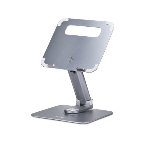 StarTech.com Soporte Elevador Telescópico de Ordenador Portátil - Base Giratoria de 360 Grados - Base Giratoria de Ordenador para Escritorio - Altura e Inclinación Ajustable - Máx. 5kg - Aluminio