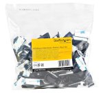 StarTech.com 100 Clip Fermacavi Autoadesivi Nero - Graffette Fermacavo Adesive da Scrivania per Cavi Elettrici/Rete - Supporto Fermacavi - Fermacavo in Plastica - Classe Antincendio UL/94V-2