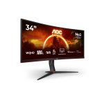 AOC G2 CU34G2XP écran plat de PC 86,4 cm (34") 3440 x 1440 pixels UltraWide Quad HD LED Noir, Rouge