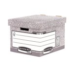 Caisse standard bankers box l40,4 x h29,2 x p33,5 cm montage automatique carton recyclé gris blanc