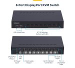 StarTech.com 8-Port DisplayPort KVM Switch with 1U Rack Mount Kit, 4K 60Hz DP 1.2, Push-Button & Hotkey Switching, 4-Port USB Hub, OS Independent, TAA Compliant