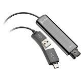Poly Adaptador negro DA75 USB a QD compatible con TAA