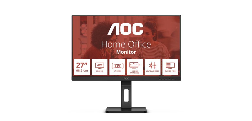 AOC Q27E3UMF computer monitor 68.6 cm (27") 2560 x 1440 pixels Quad HD Black